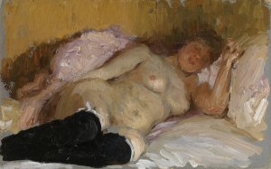 The Artist's Wife Natalia Nordman Sleeping by Ilya Efimovich Repin Oil Painting