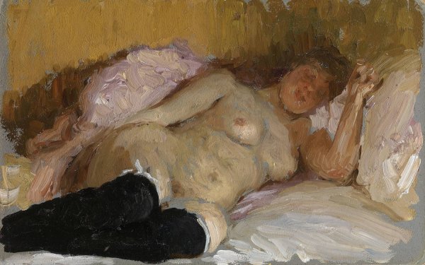 The Artist's Wife Natalia Nordman Sleeping by Ilya Efimovich Repin - Hand-Painted Oil Painting Reproduction