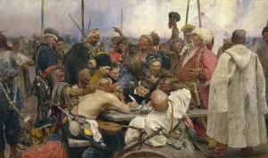 The Reply of the Zaporozhian Cossacks to Sultan Mehmet IV by Ilya Efimovich Repin Oil Painting