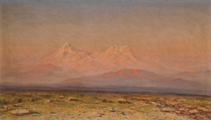 Mountains At Sunset by Ilya Nikolaevich Zankovsky Oil Painting