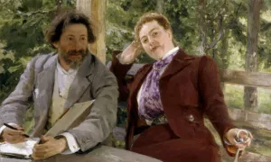 Double Portrait of Natalia Nordmann and Ilya Repin by Ilya Repin - Oil Painting Reproduction
