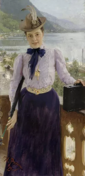 Natalia Nordmannin Muotokuva Oil painting by Ilya Repin