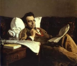 Portrait of the Composer Mikhail Glinka by Ilya Repin Oil Painting