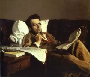 Portrait of the Composer Mikhail Glinka by Ilya Repin Oil Painting