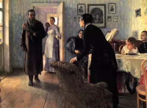 Unexpected Visitors by Ilya Repin - Oil Painting Reproduction