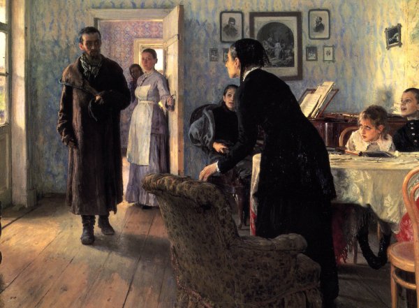 Main Product Photo of Unexpected Visitors Painting by Ilya Repin