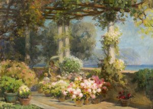 Under the Pergola by Imre Gergely Oil Painting
