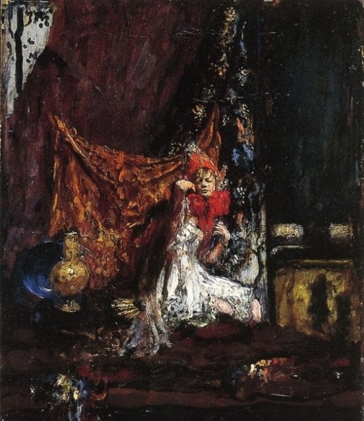 Pierrette in the Studio, Frivolitas by Indiana Gyberson - Hand-Painted Oil Painting Reproduction