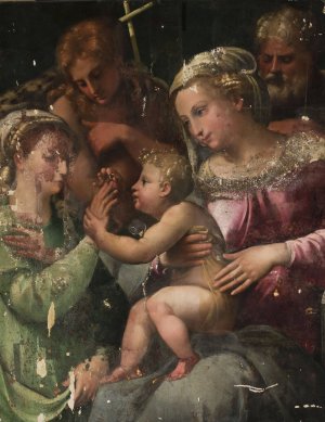 Mystical marriage of St. Catherine by Innocenzo Da Imola Oil Painting