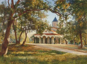Church Of The Intercession Of Our Lady, Oreanda, Crimea Oil painting by Iosif Evstafevich Krachkovsky