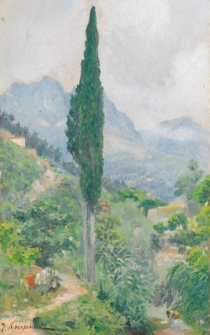 Crimean Landscape Oil painting by Iosif Evstafevich Krachkovsky