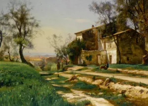 The Outskirts of Nice Oil painting by Losif Evstafevich Krachkovsky