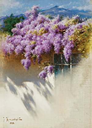 Wisteria In Bloom Oil painting by Iosif Evstafevich Krachkovsky