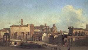 A View Of The Forum by Ippolito Caffi Oil Painting