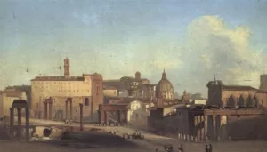 A View Of The Forum by Ippolito Caffi Oil Painting