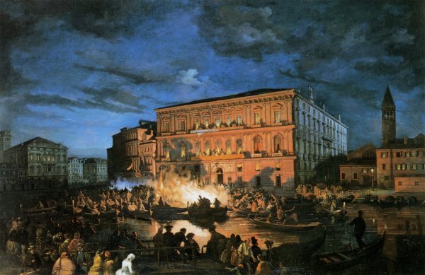 Main Product Photo of Fete a Venise Painting by Ippolito Caffi