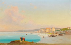Nice by Ippolito Caffi Oil Painting