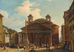 Rome, The Pantheon Oil painting by Ippolito Caffi