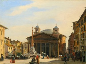 The Pantheon, Rome by Ippolito Caffi Oil Painting