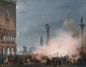 Venedi Piazzetta bei Nacht by Ippolito Caffi Oil Painting