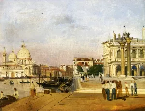 Venice, the Molo towards Ovest by Ippolito Caffi - Oil Painting Reproduction