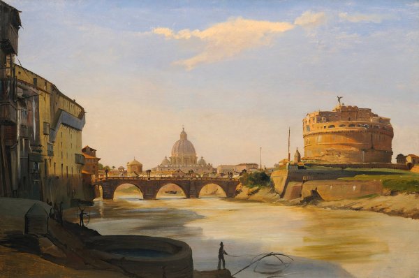 Main Product Photo of View Of The Castel Sant'angelo, Rome Painting by Ippolito Caffi