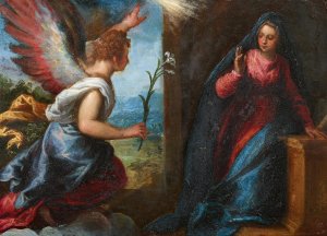 The Annunciation by Ippolito Scarsella Oil Painting