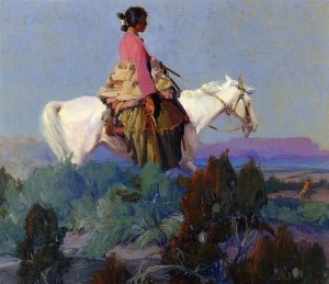 Shepherdess of the Hills by Ira Diamond Gerald Cassidy Oil Painting