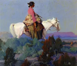 Shepherdess of the Hills by Ira Diamond Gerald Cassidy Oil Painting