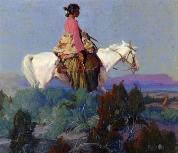 Main Product Photo of Shepherdess of the Hills Painting by Ira Diamond Gerald Cassidy