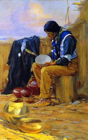 The Pottery Maker by Ira Diamond Gerald Cassidy - Oil Painting Reproduction