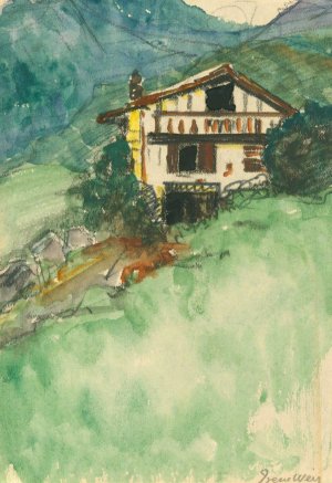 A Basque House, The Pyrenees by Irene Weir Oil Painting