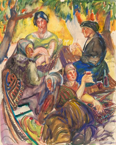 The Noon Hour, Chinon, France  by Irene Weir - Hand-Painted Oil Painting Reproduction