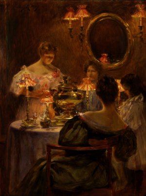 Russian Tea by Irving Ramsay Wiles Oil Painting