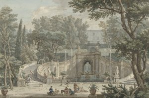 View of the Garden of Villa d'Este in Tivoli by Isaac De Moucheron Oil Painting