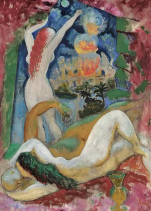 Lot and His Daughters by Isaac Grunewald Oil Painting
