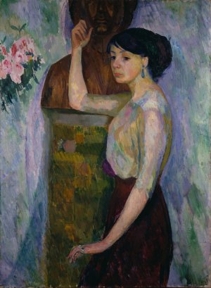 Portrait of Mrs. Ise Morsing by Isaac Grunewald Oil Painting
