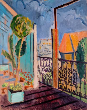 View from the Studio Window by Isaac Grunewald Oil Painting
