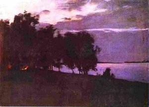 Bonfire by Isaac Ilich Levitan Oil Painting