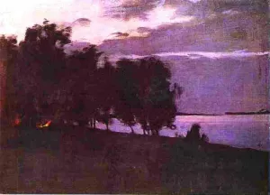 Bonfire painting by Isaac Ilich Levitan