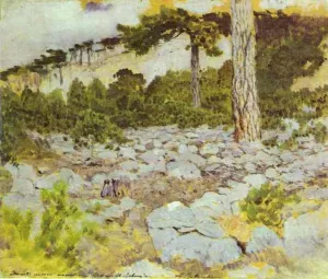 Crimea. In the Mountains. Study by Isaac Ilich Levitan - Oil Painting Reproduction