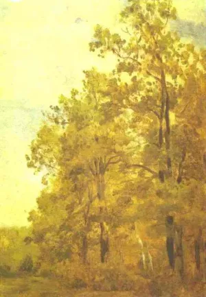 Edge of a Forest. Study by Isaac Ilich Levitan - Oil Painting Reproduction