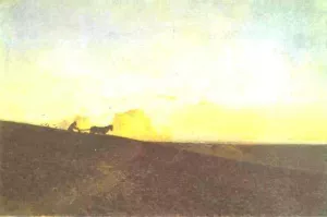 Evening in the Field by Isaac Ilich Levitan - Oil Painting Reproduction