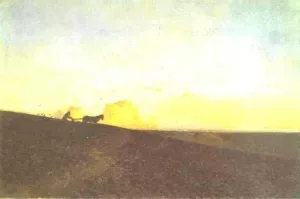 Evening in the Field Oil painting by Isaac Ilich Levitan