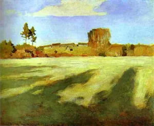 Field After Harvest by Isaac Ilich Levitan Oil Painting