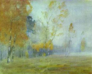 Fog. Autumn Oil painting by Isaac Ilich Levitan