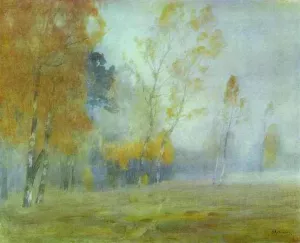 Fog. Autumn by Isaac Ilich Levitan - Oil Painting Reproduction