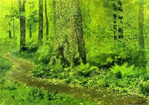 Footpath in a Forest, Ferns by Isaac Ilich Levitan - Oil Painting Reproduction