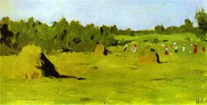 Haymaking. Study by Isaac Ilich Levitan - Oil Painting Reproduction