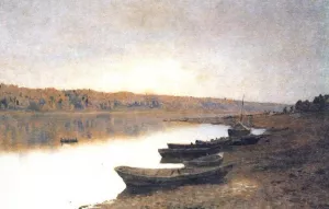 On the River Volga by Isaac Ilich Levitan Oil Painting